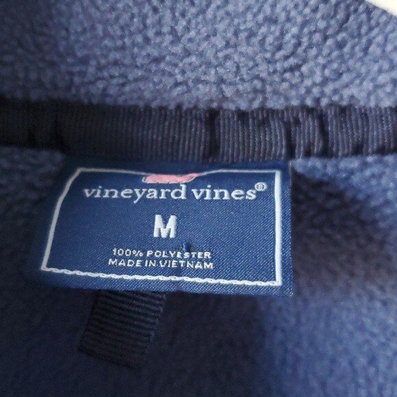 VINEYARD VINES FLEECE SHEP VEST ZIP UP BLUE GREEN MEN'S MEDIUM PREPPY - Picture 4 of 9